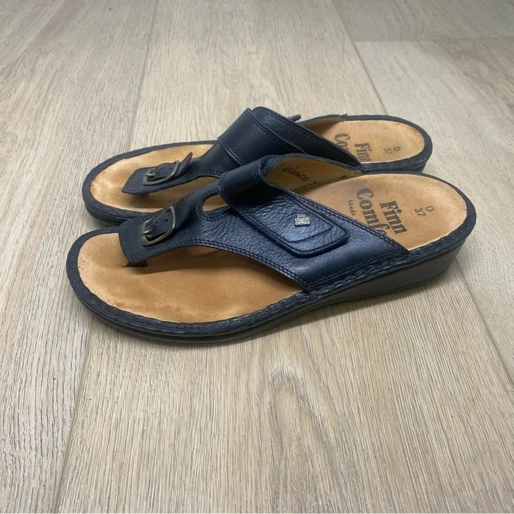 Finn Comfort Black Thong Sandals Size 37 / US 6 - 6.5